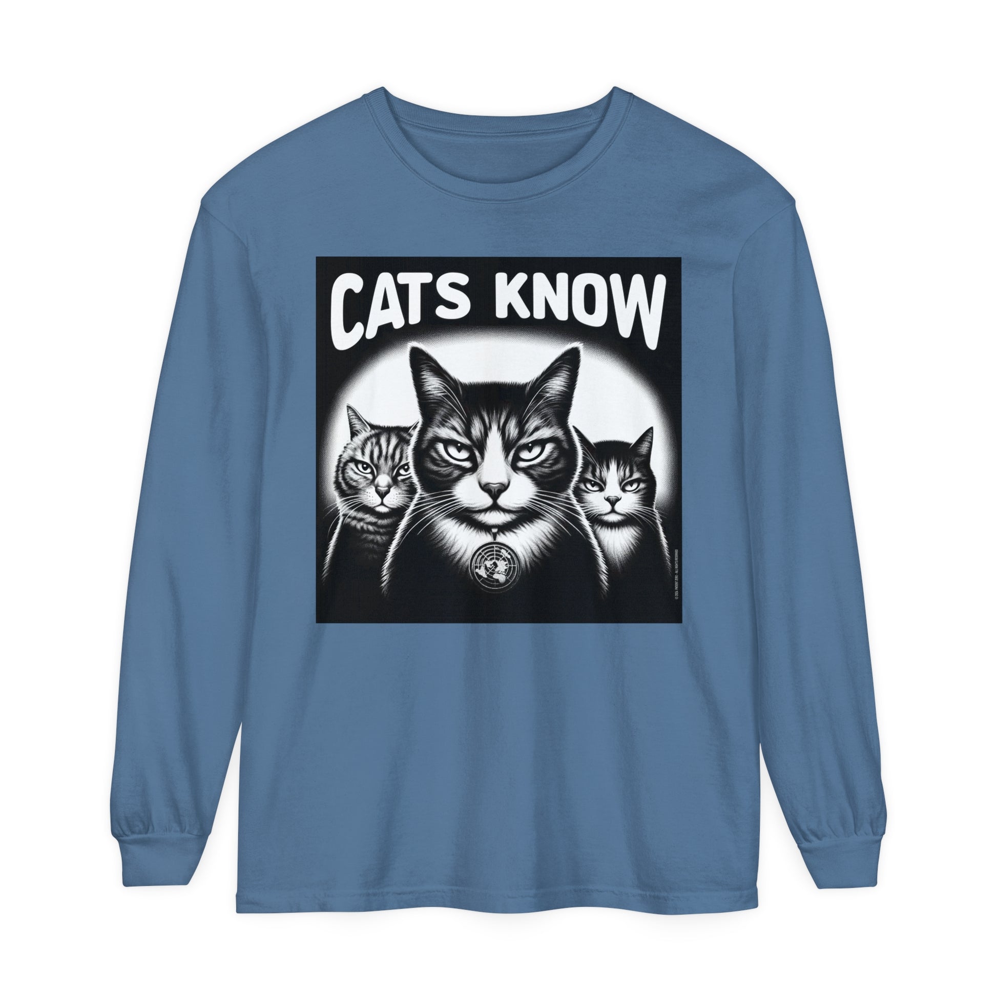 Longsleeve | Cats Know | Blue Jean