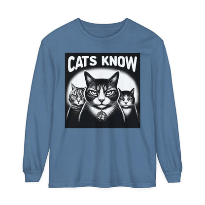 Longsleeve | Cats Know | Blue Jean