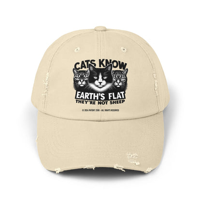 Cap Distressed | Cats Know | Stone One size