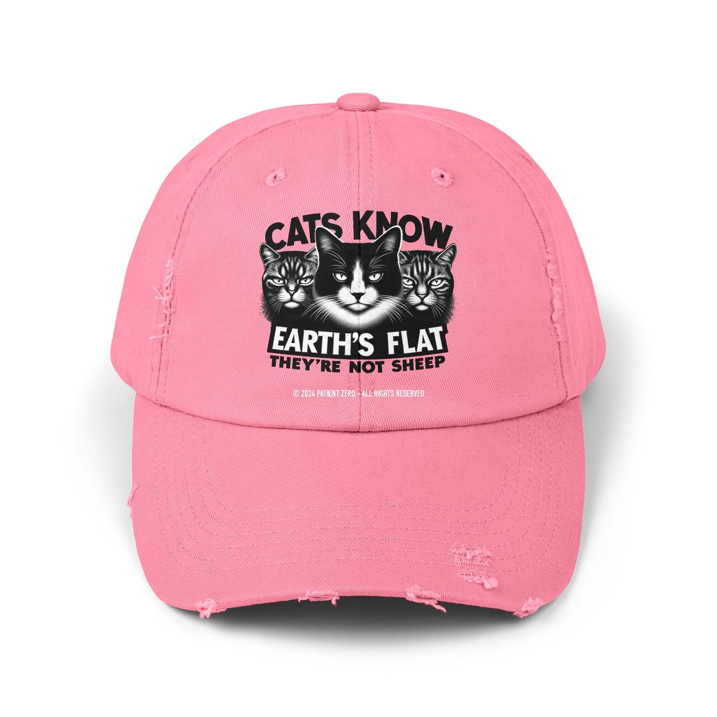 Cap Distressed | Cats Know | True Pink One size