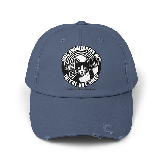 Cap Distressed | Cats Know | Scotland Blue One size