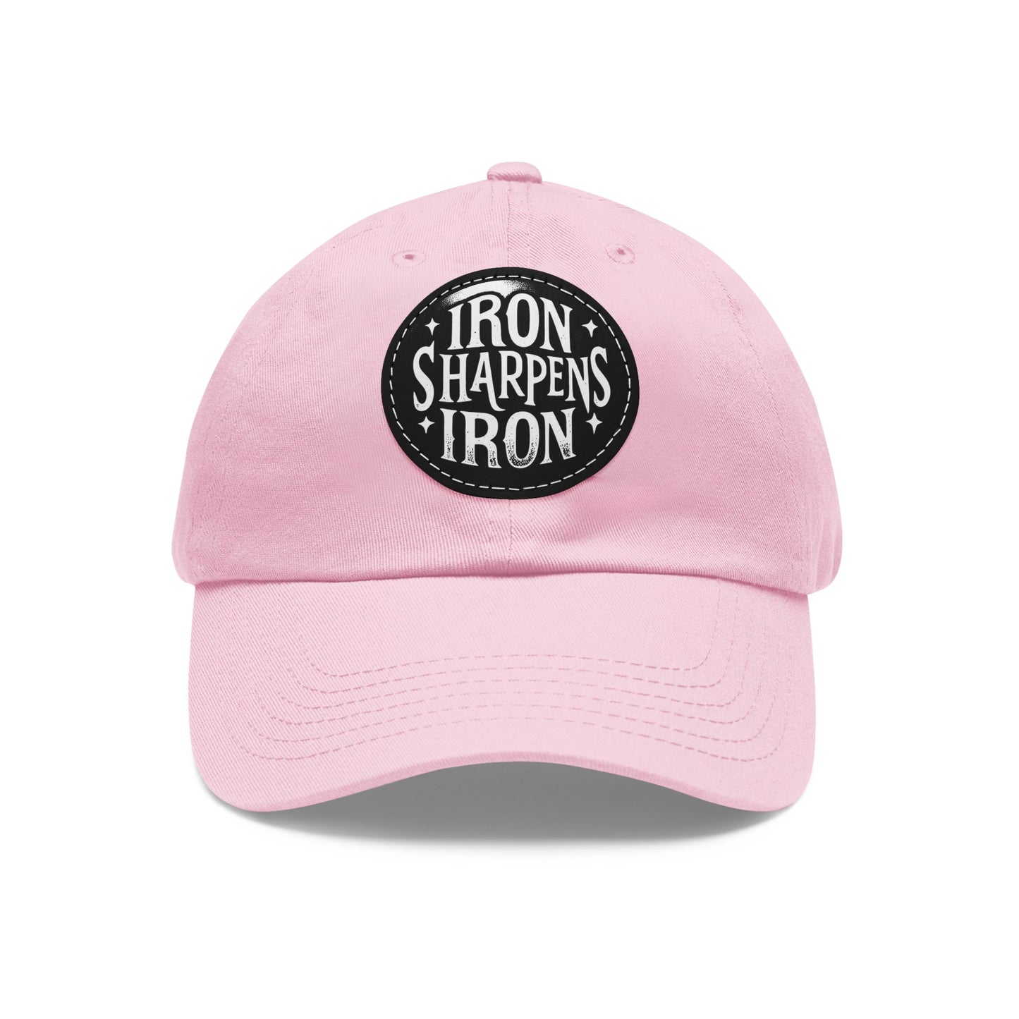 Cap Patch | Iron Sharpens Iron | Light Pink Black patch Circle One size