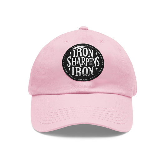 Cap Patch | Iron Sharpens Iron | Light Pink Black patch Circle One size