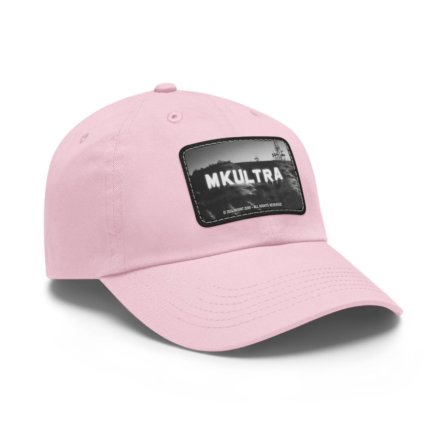 Cap Patch | MK Ultra | Light Pink Black patch Rectangle One size