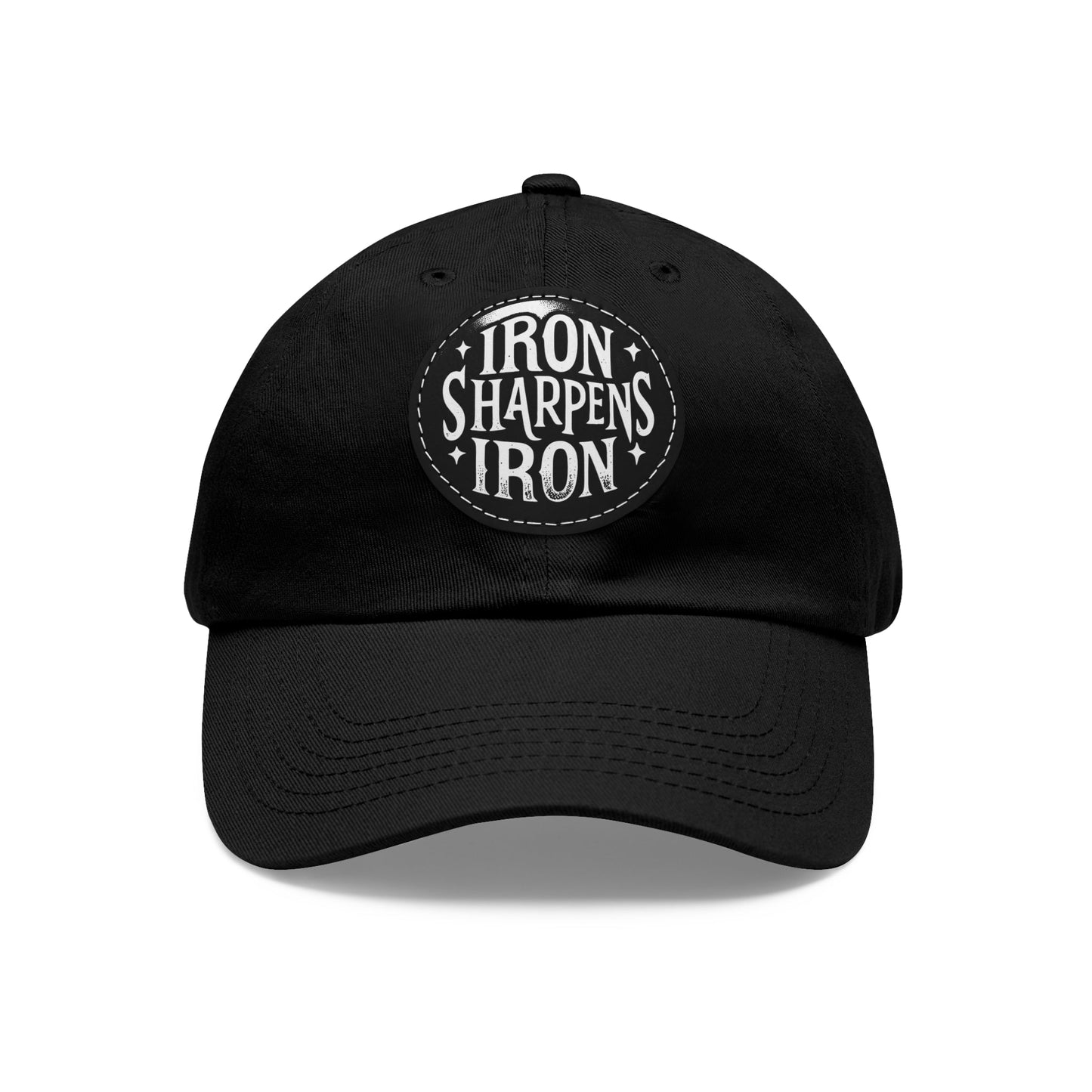 Cap Patch | Iron Sharpens Iron | Black Black patch Circle One size