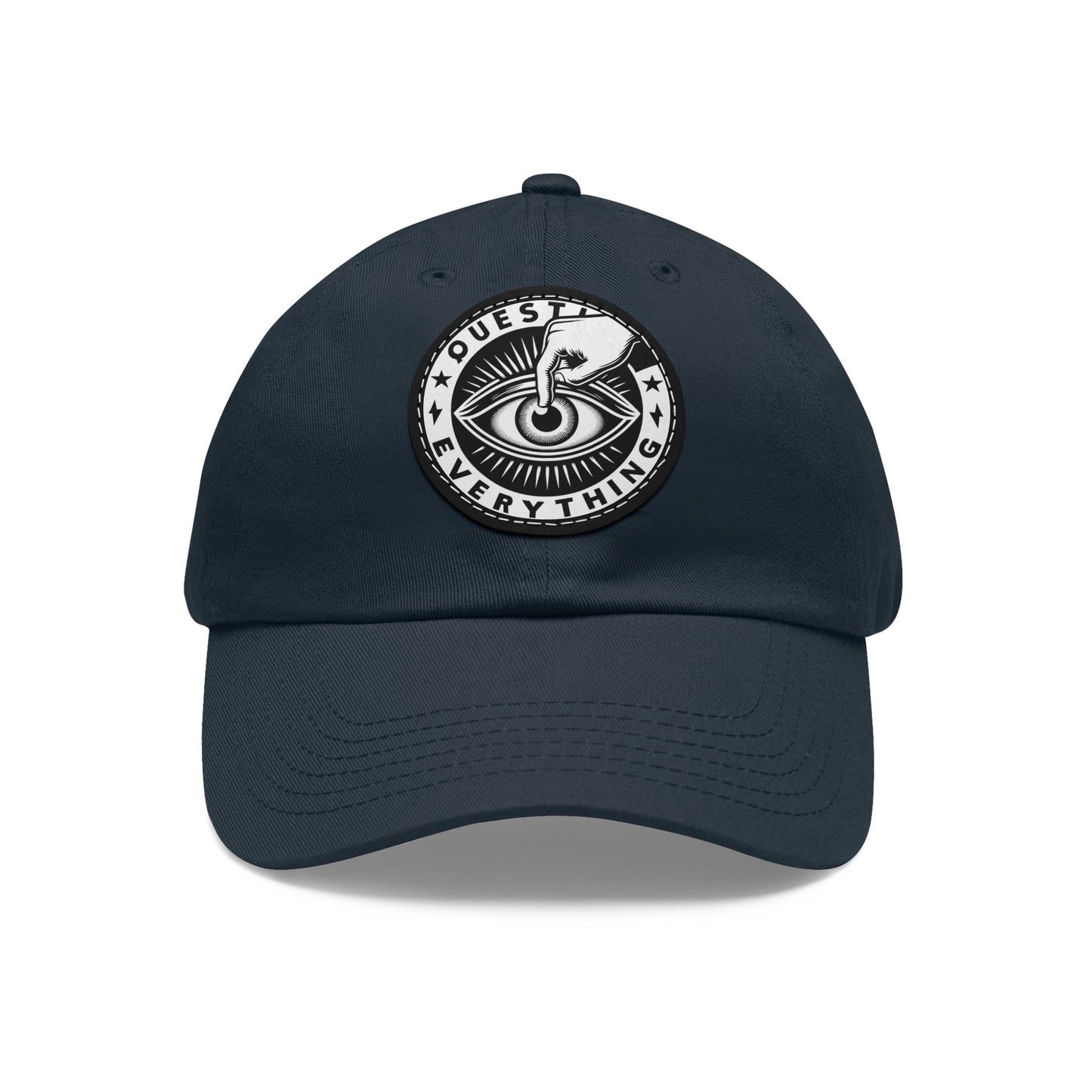 Cap Patch | Question Everything | Navy Black patch Circle One size