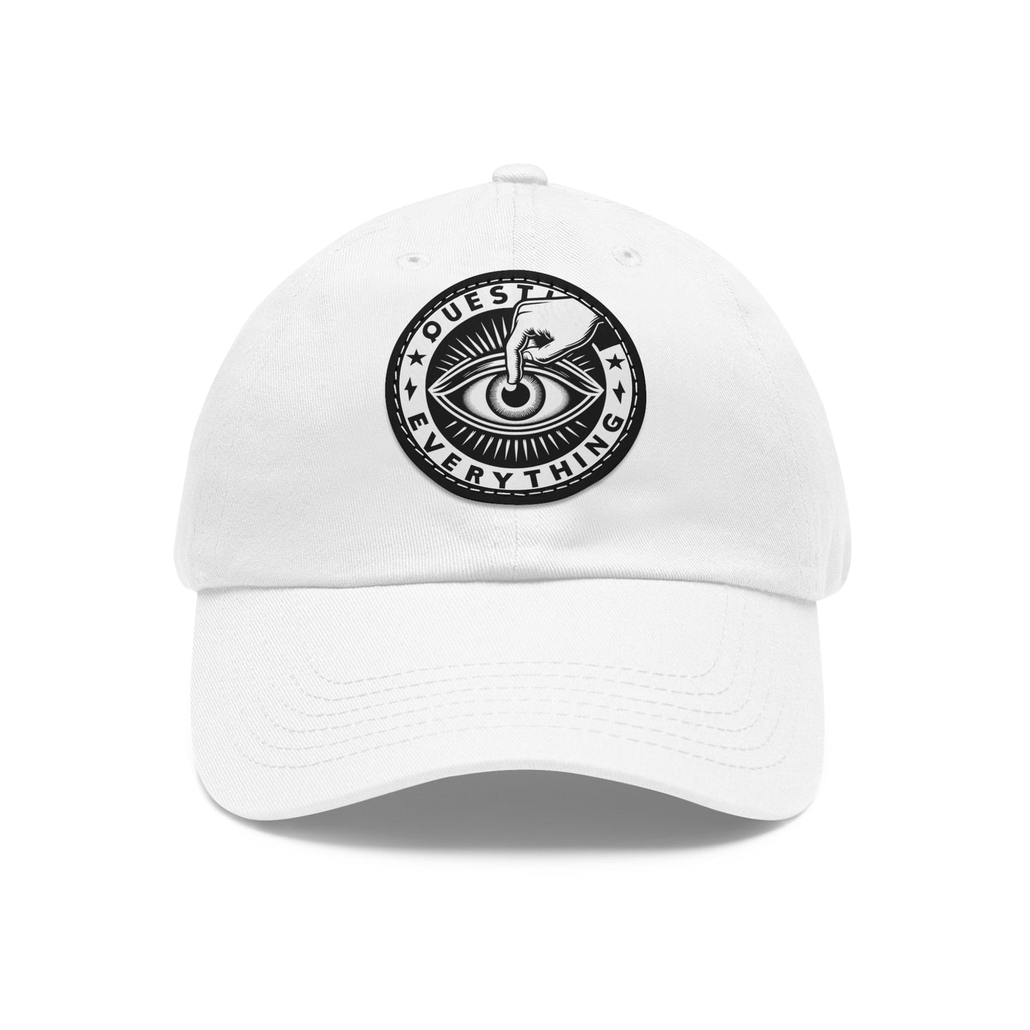 Cap Patch | Question Everything | White Black patch Circle One size