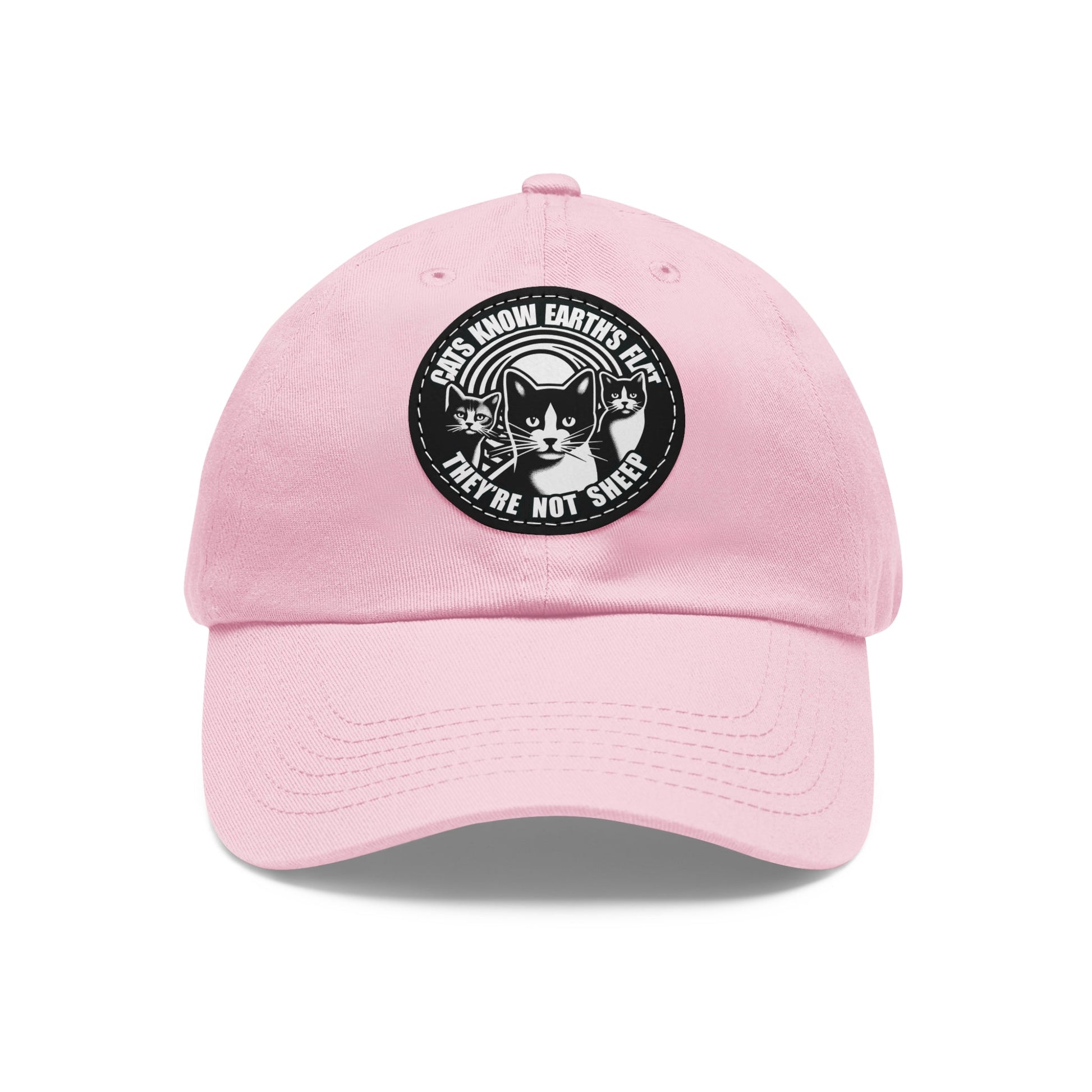 Cap Patch | Cats Know | Light Pink Black patch Circle One size