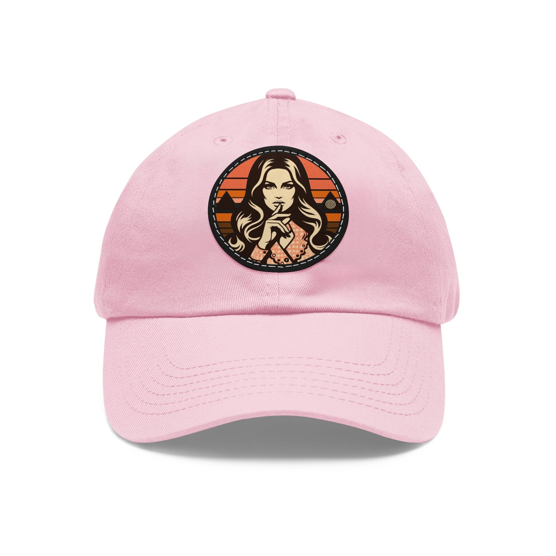 Cap Patch | Conspiracy Lady | Light Pink Black patch Circle One size