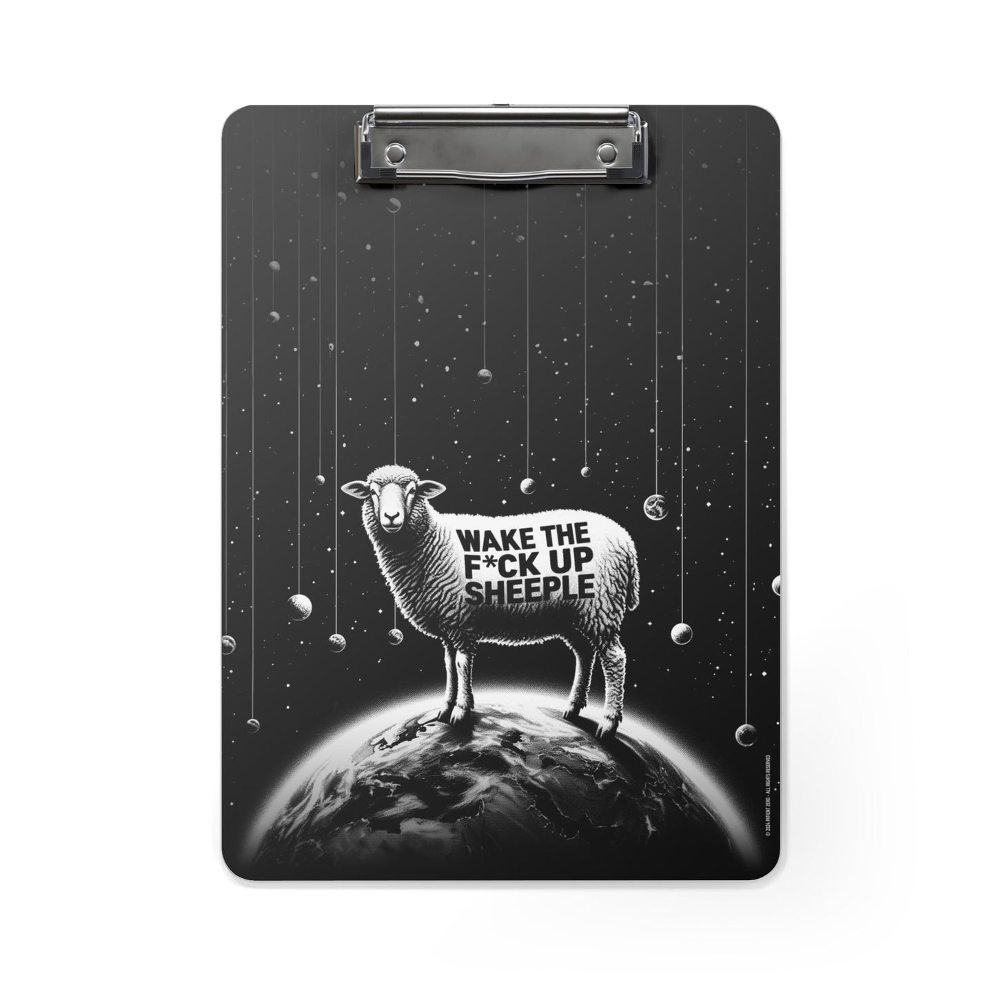 Clipboard | Wake Up Sheeple | One size White