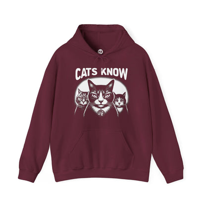 Hoodie | Cats Know | Maroon