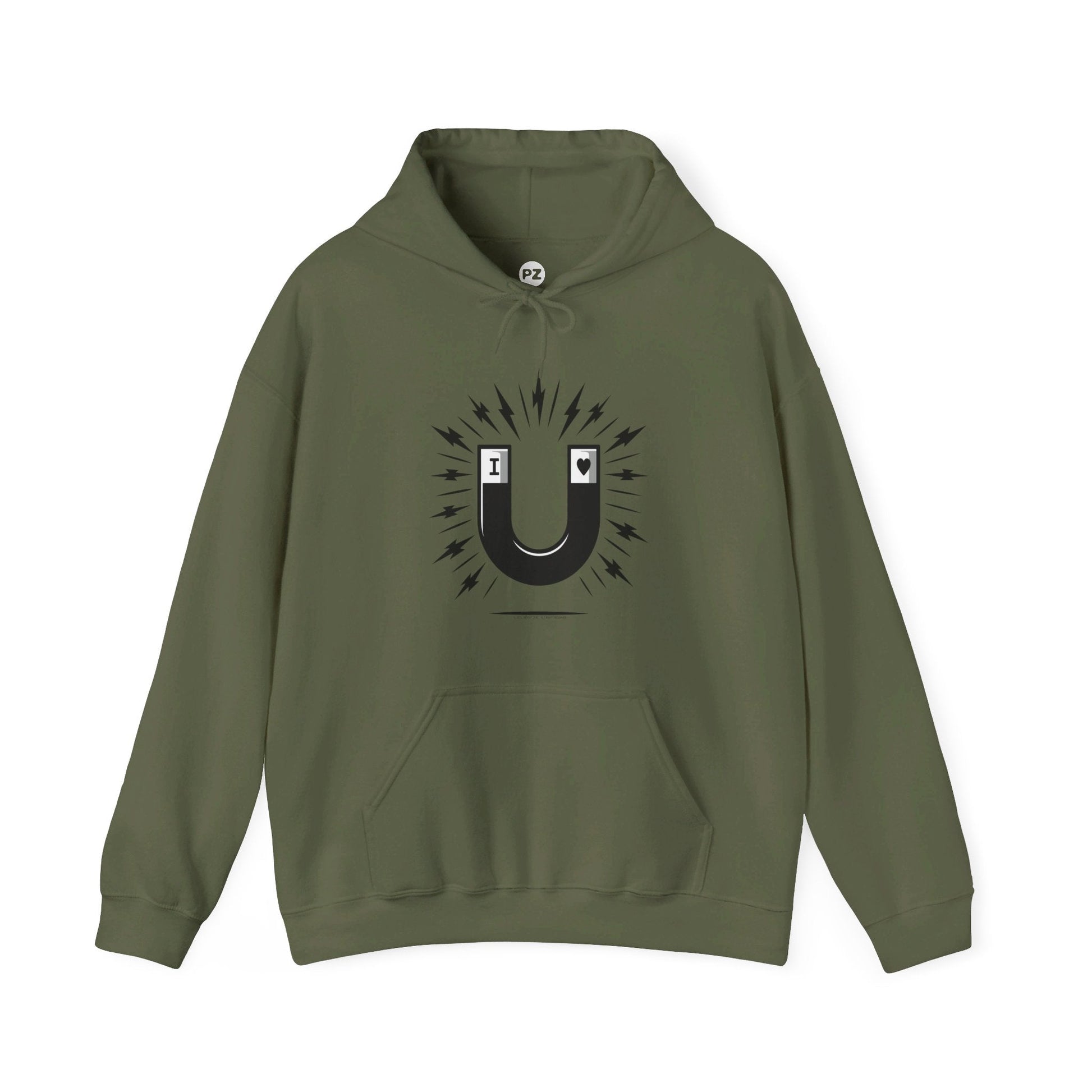 Hoodie | I ♥ U | Military Green