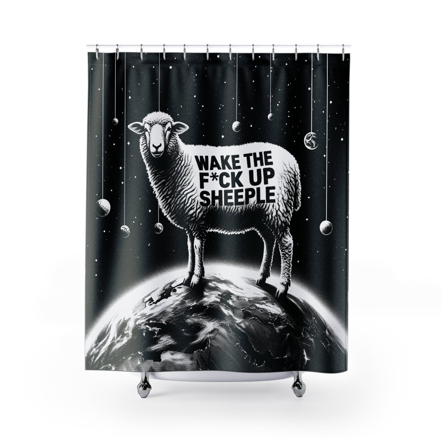 Shower Curtain | Wake Up Sheeple | 71" × 74"