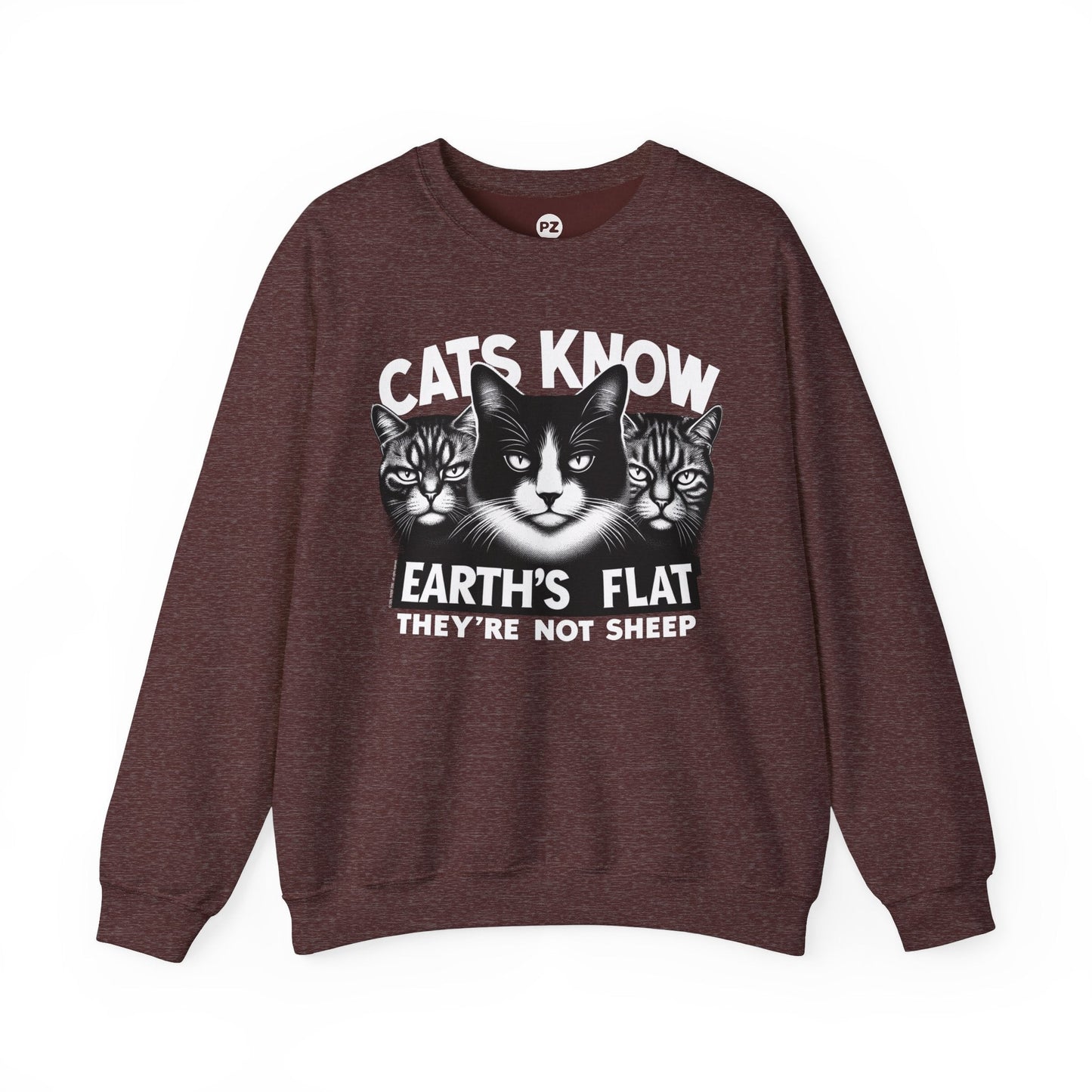 Sweatshirt | Cats Know | Heather Sport Dark Maroon