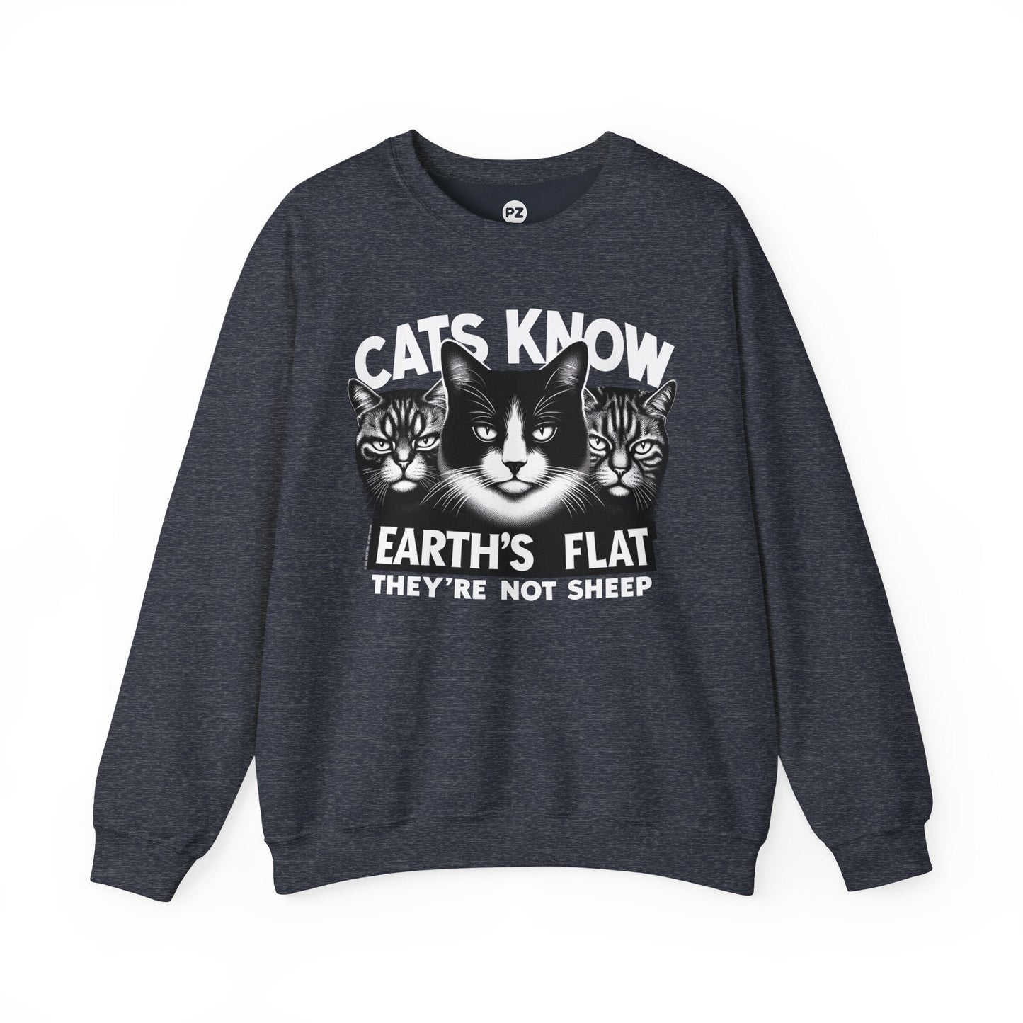 Sweatshirt | Cats Know | Heather Sport Dark Navy