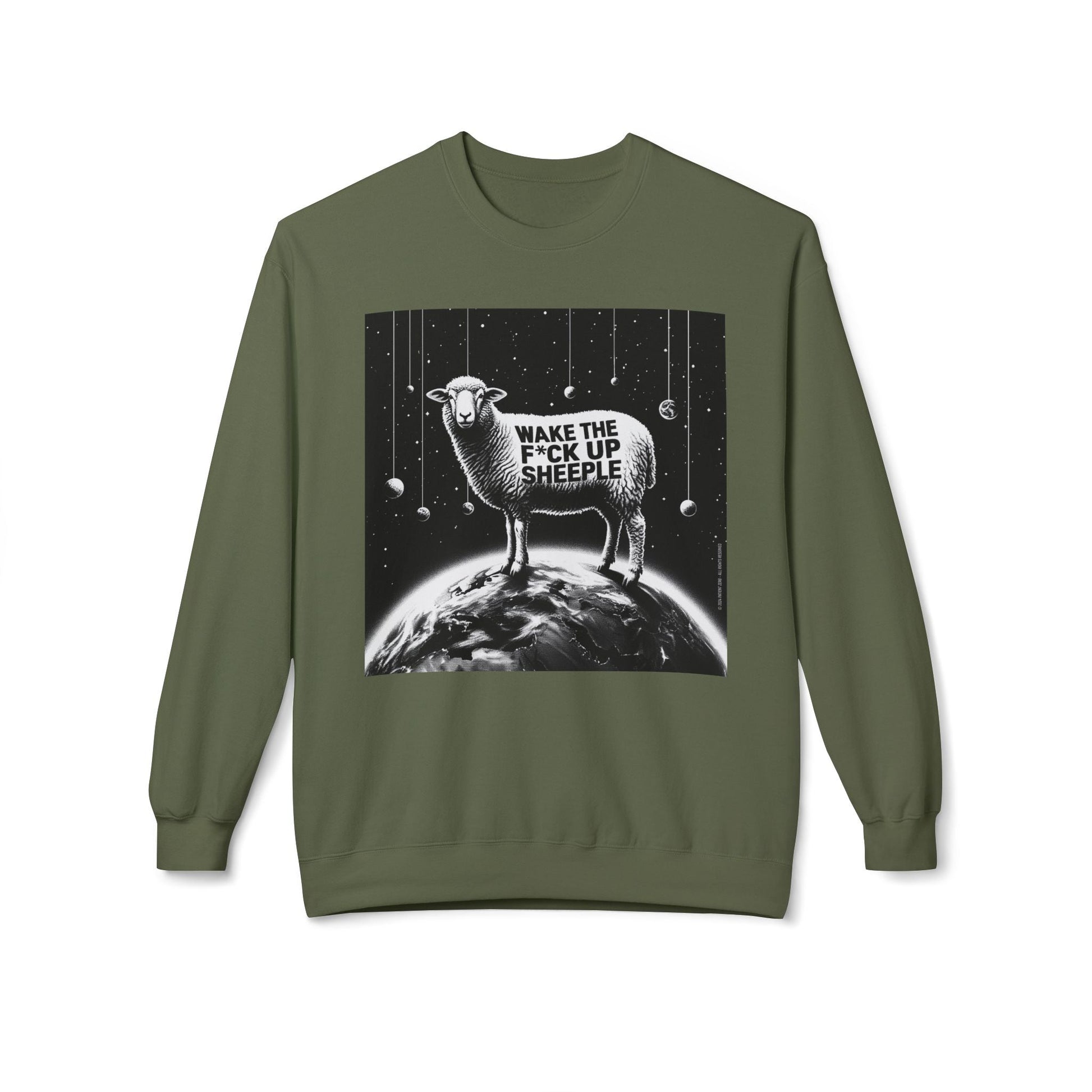 Sweatshirt | Wake Up Sheeple | Military Green