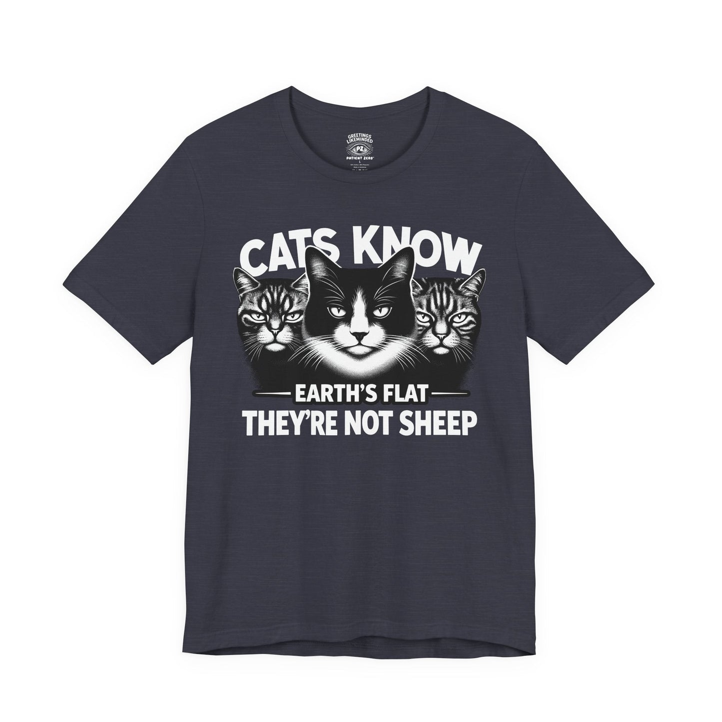 T-Shirt | Cats Know | Heather Midnight Navy