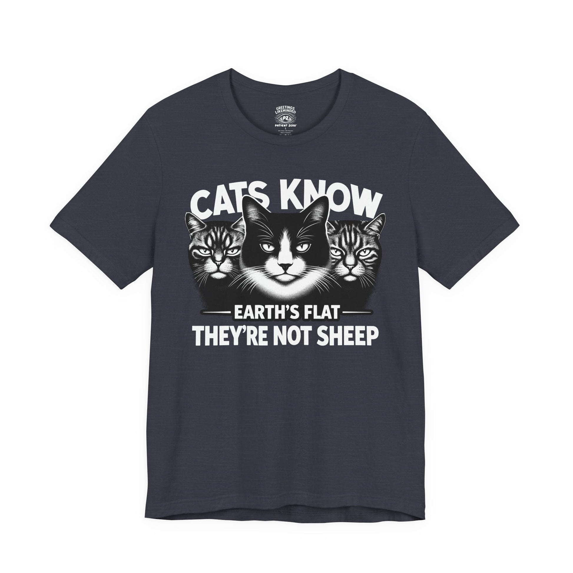 T-Shirt | Cats Know | Heather Midnight Navy