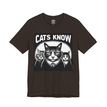 T-Shirt | Cats Know | Brown