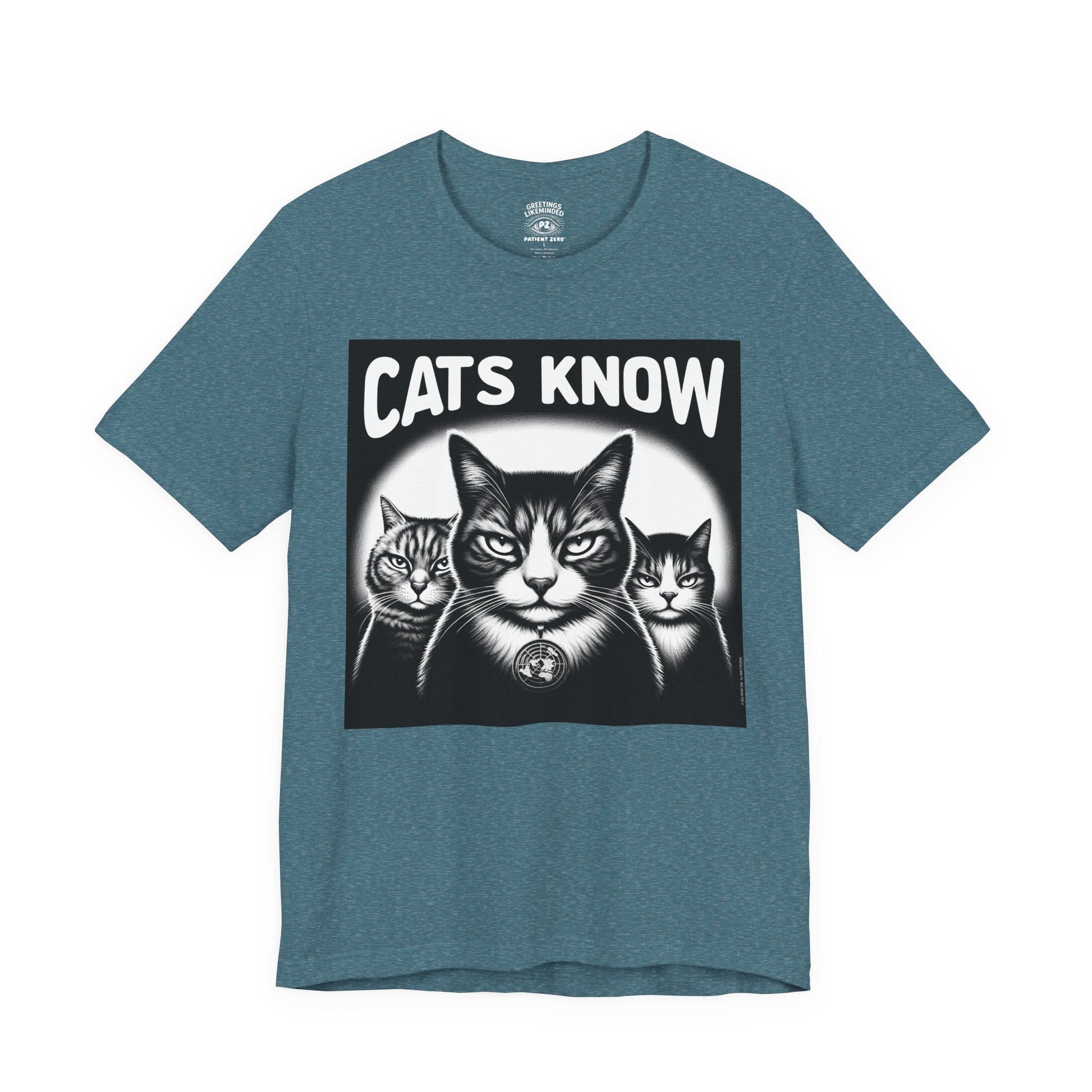 T-Shirt | Cats Know | Heather Deep Teal