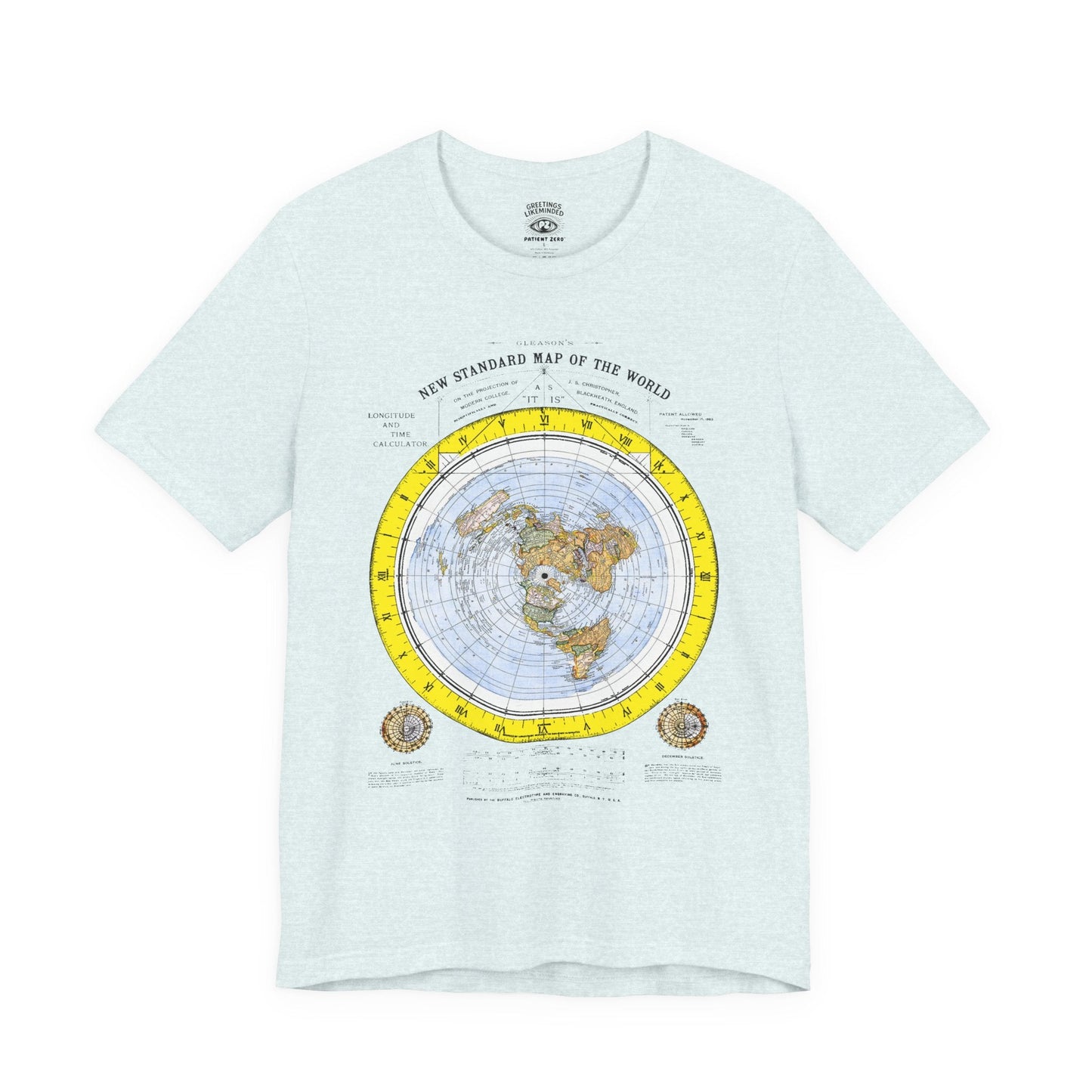 T-Shirt | Gleason's Map | Heather Ice Blue