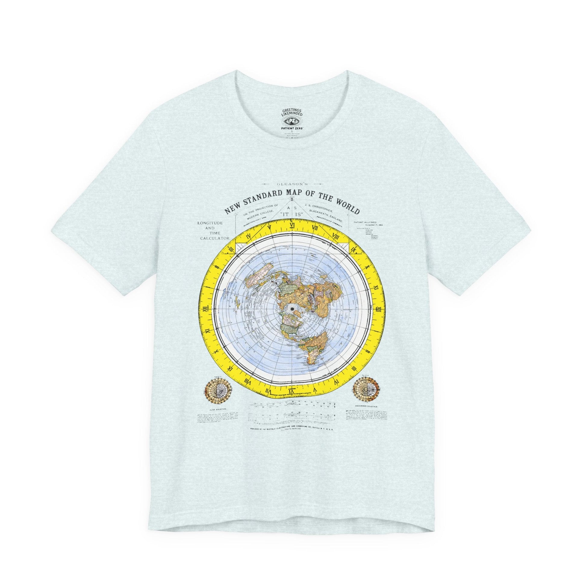 T-Shirt | Gleason's Map | Heather Ice Blue