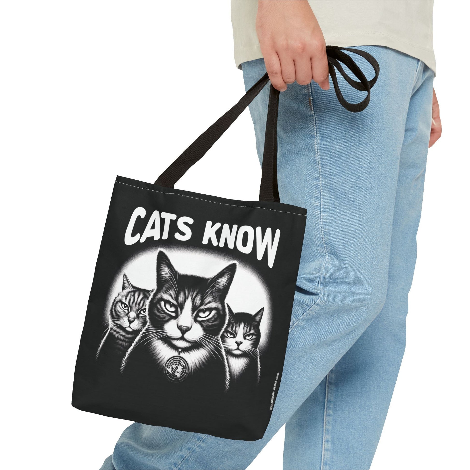 Tote Bag | Cats Know | 13" × 13'' Black